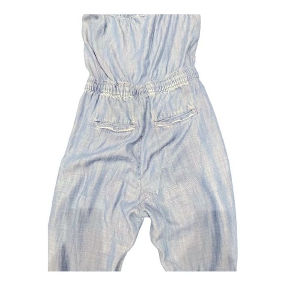 BANANA REPUBLIC DENIM CHAMBRAY STRAPLESS JOGGER ROMPER SIZE 2PETITE - Picture 9 of 16